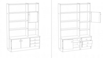 Kokeilinpa tehdä tällaisia Ikea-ohje tyylisiä 3D-renderöintejä yhdestä vanhasta kirjahyllystä, joka oli perintönä tulleessa talossa