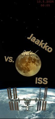  Yäl ISS tahi Междунаро́дная косми́ческая ста́нция tiputti sarvi-Jaakon kaikessa Jääräydessään Maahan
