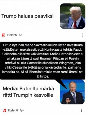 Iha perus settiä.. liekkö etes uutisarvoa..