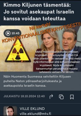 Meitä kyllä informoidaan, mutta konventionaalisen kryptisesti.